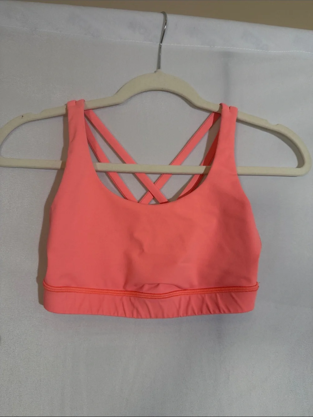 Lululemon Sports Bra Size 4 Coral Color Cross Back
